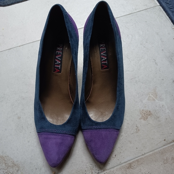 Prevata Navy and Purple Pumps - Picture 2 of 6